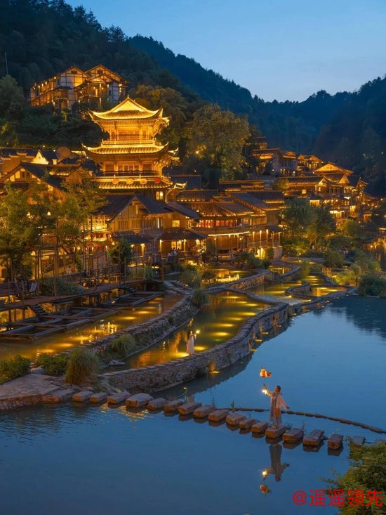 乌江寨美丽的夜景